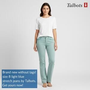 Talbots Light Blue Stretch Jeans Size 8 - Brand New Without